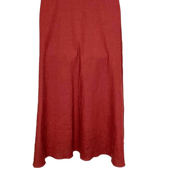 Elegant Ruffled Midi Dress in Rich Brown - Picture 10 of 15